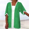 thumbnail image 2 of Timegard Womens Cardigan Plus Size Lace 1/2 Sleeve Open Front Tops Blouses Fall Lightweight Comfy Jacket, 2 of 5