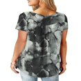 thumbnail image 3 of CHOK Women T Shirts Short Sleeve Round Neck Button Up Tunic Tops (White  XL), 3 of 4