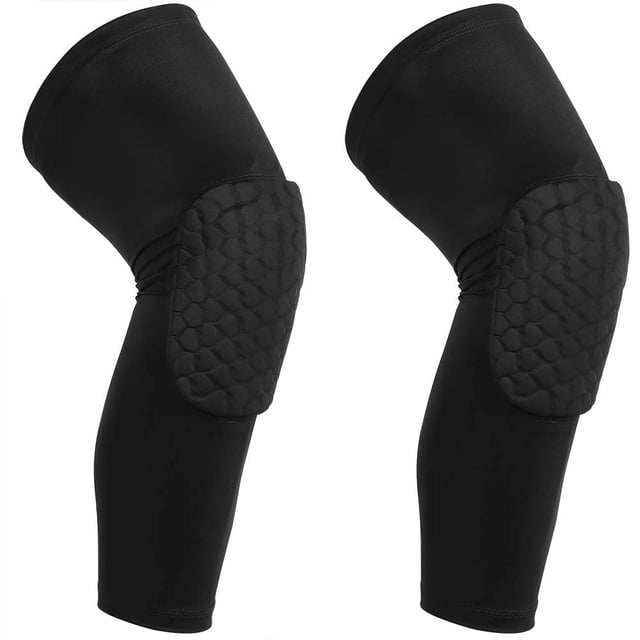 JHIJHOO Basketball Knee Pads Volleyball Kneepad Honeycomb Crashproof Antislip Leg Sleeve Protective Pad Support Guard Padded Compression Wear - 2 PCS