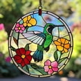 thumbnail image 3 of Stained Glass Window Hangings One Day Hummingbird Colored Glass Window Pendantone On One, 3 of 6
