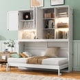 thumbnail image 1 of Noble House Twin Murphy Wall Bed with Top Cabinet & Shelves with Light & USB Port,White, 1 of 10