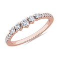 thumbnail image 1 of 0,35 Ct P.t. Forme Ronde Diamond Naturel Dernier Design Alliance Éternité pour Femmes Or Rose Massif 18K Taille 8, 1 of 7