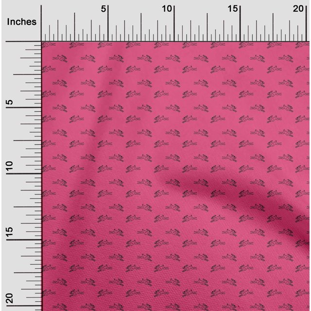 oneOone Silk Tabby Pink Fabric Rabbit Animal Fabric For Sewing Printed Craft Fabric By The Yard 42 Inch Wide