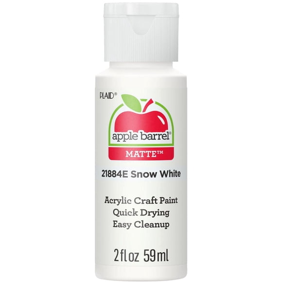 Apple Barrel Colors Matte Acrylic Craft Paint, 2 fl. oz., Snow White