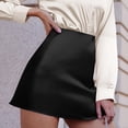 thumbnail image 3 of Women's High Waist A-Line Mini Skirt - Satin Ribbon, Zipper Closure, Lined, Versatile for Casual & Party, 3 of 8