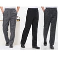 thumbnail image 4 of Men Stripe Plaid Chili Printed Hotel Restaurant Kitchen Chef Work Long Pants, 4 of 10