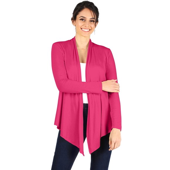 Simlu Fuchsia Cardigans for Women Fuchsia Cardigan Plus Size and Reg Fuchsia Lightweight Sweater Cardigan 3X-Large