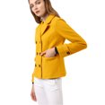 thumbnail image 4 of INSPIRE CHIC Caban Court d'Hiver pour Femme à Revers Cranté en V, Double Boutonnage, 4 of 6