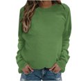 thumbnail image 1 of RKSTN Chandail pour Femmes Mode Couleur Unie Décontracté Manches Longues Col Rond Hauts Coupe Ajustée Chandail à Enfiler Mignon Léger Blouse, 1 of 4