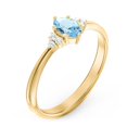 thumbnail image 3 of Birthstone Oval Ring with Shoulder Accents - Blue Topaz (December), 3 of 5