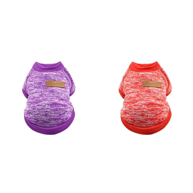 (Lot de 2) Rinsvye Chandail pour Chien Chiot Classique Chandails pour Chiens Chandail en Molleton Vêtements pour Chien Vêtements pour Chien Chandail Chaud Hiver