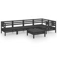 thumbnail image 2 of vidaXL 6 Piece Garden Lounge Set Solid Pinewood Black, 2 of 8