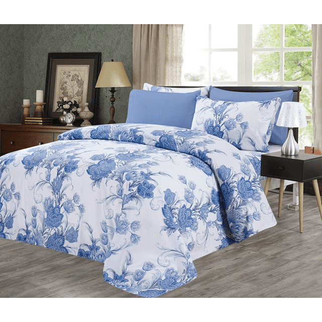 Hotel Club 1200 Super Soft 6-Piece Print Sheet Set (Queen, Lily)