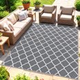 thumbnail image 2 of Outsunny Tapis d'Extérieur Imperméable, 6 Pieds x 9 Pieds Gris et Blanc en Filet, 2 of 10