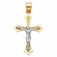 thumbnail image 1 of Precious Stars Jewelry 14k Two-tone Gold Crucifix Religious Pendant, 1 of 1