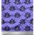 thumbnail image 1 of Soimoi Silk Fabric Ogee Damask Printed Fabric 1 Yard 42 Inch Wide, 1 of 5