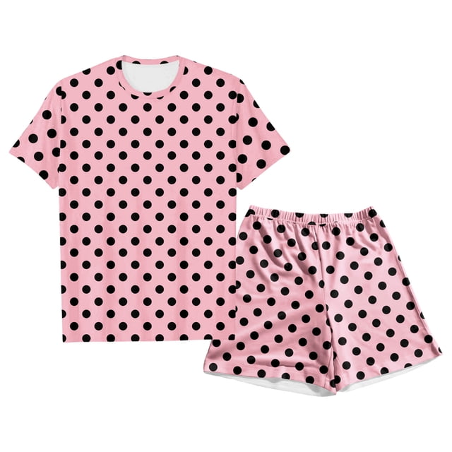 Girls Printed Short Sleeve Pajama Set with Button Front and Comfy Shorts for Playful Bedtime Comfort