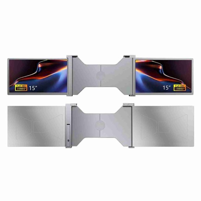 Pc 15.4 inch Portable Triple-screen Monitor Laptop Expansion Screen 1920x1080 Resolution Easy Installation for 15.6-17.3 inch Laptop
