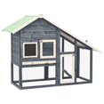 thumbnail image 1 of vidaXL Rabbit Hutch Grey and White 140x63x120 cm Solid Firwood, 1 of 5