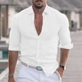 thumbnail image 2 of XZNGL Chemise à Manches Longues Homme Unie Décontractée Mode Col Rabattu Bouton Chemise à Manches Longues Blouse Chemises Habillées pour Hommes Chemises à Manches Longues pour Hommes Manches Longues Homme Chemise à Manches Longues, 2 of 6