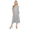 thumbnail image 1 of White Mark Women's Short Sleeve Midi Dress with Pockets, 1 of 6