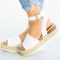 thumbnail image 2 of Sandales d'Été pour Femme à Bout Ouvert Décontractées à Plateforme Compensée Chaussures Décontractées en Toile, 2 of 9