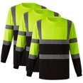 thumbnail image 1 of UVEASISHA 3 PCS Safety T Shirt for Men Long Sleeve Reflective High Visibility Construction Work Shirts Hi Vis Mesh Lightweght Quick Dry T-Shirts 90 Percent Off Clearance Sale Yellow XL, 1 of 8