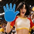 thumbnail image 3 of Five Finger Foam Cheering Hands For A Party Universal Five Finger Foam Hands For Cheerleaders. Sky Blue, 3 of 3