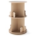 thumbnail image 1 of Gymax Kids Rotating Bookshelf Round Spinning Corner Bookcase w/Bear Baffles Coffee, 1 of 10