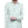 thumbnail image 4 of Atasi Kurta-Pyjama Pathani Indien pour Hommes Robe de Fête Ensemble de Kurta-Pyjama pour Hommes Bleu Sarcelle, 4 of 5