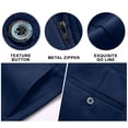 thumbnail image 3 of FRSASU Pantalon Habillé Extensible pour Hommes Coupe Classique Taille Extensible devant Plat Pantalon de Complet pour Hommes Bleu Foncé, 3 of 6
