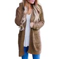 thumbnail image 1 of Cardigan pour Femmes Femmes Dames Uni Ouvert Doux Épais Poche Manteau à Manches Longues Vêtement d'Extérieur Cardigan en Liquidation, 1 of 7
