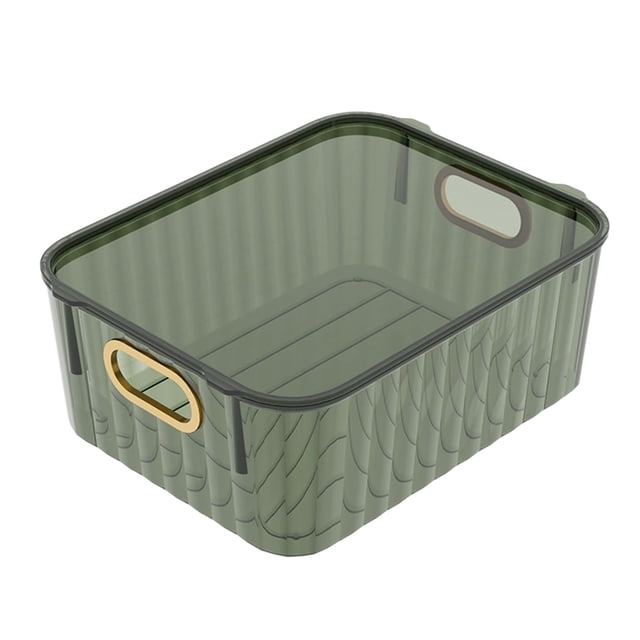 bbymog Storage Bins with Lids Transparent Storage Box Large Capacity Desktop Cosmetic Storage Box Transparent Soot Proofing Storage Box with Lid Green S