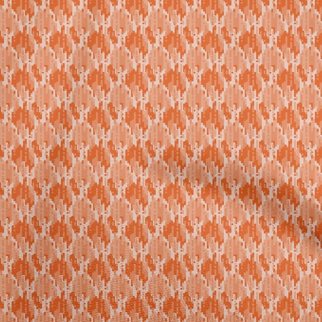 oneOone Silk Tabby Orange Fabric Abstracts Fabric For Sewing Printed Craft Fabric By The Yard 42 Inch Wide