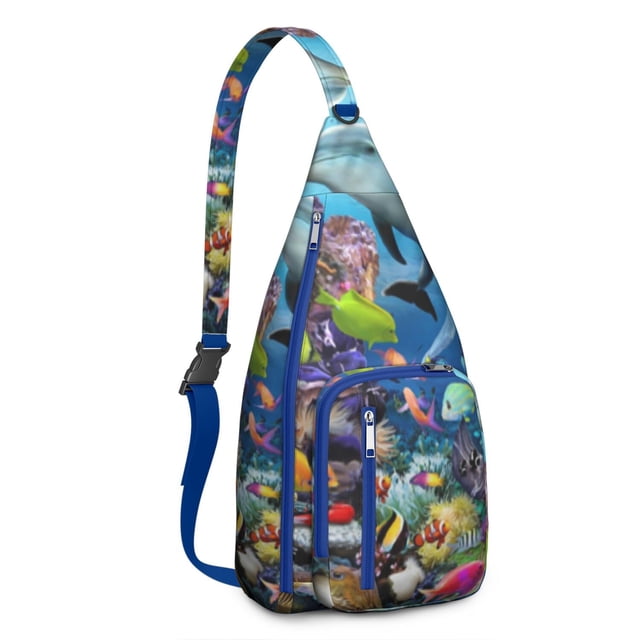 Great White Shark Attack Print Sling - Dramatic Ocean Scene Design