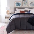 thumbnail image 3 of Linenspa All-Season Reversible Down Alternative Quilted Comforter - Hypoallergenic - Plush Microfiber Fill - Machine Washable - Duvet Insert or Stand-Alone Comforter - Navy/Graphite - King, 3 of 6