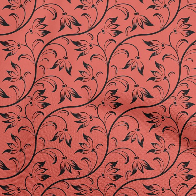 oneOone Cotton Flex Red Fabric Asian Floral Block Sewing Craft Projects Fabric Prints By Yard 40 Inch Wide