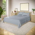 thumbnail image 2 of Beautiful Solid 4-Piece Percale Cornflower Blue Sheet Set, Double by Drew Barrymore, 2 of 5