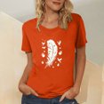 thumbnail image 2 of Dadaria Chemise Orange pour Femmes Hauts Manches Courtes T-Shirt Col Rond Été Chandail Blouses TG, 2 of 5