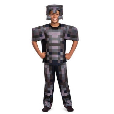 Minecraft Costume, Tenue Officielle d'Armure du Nether pour Enfants, Costume Minecraft, Taille Enfant de Luxe Moyen (7-8)