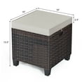 thumbnail image 2 of Gymax 4PCS Rattan Ottoman Outdoor Patio Furniture Cushioned Footstool Footrest, 2 of 10