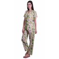 thumbnail image 2 of Moomaya Printed Short Sleeve Pajama Set For Women Printed Button Up Sleep Shirt, 2 of 6
