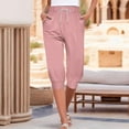 thumbnail image 2 of Capris pour Femmes Pantalons Décontractés à Imprimé Taille Haute Bas Joggers à Cordon Pantalons Décontractés, 2 of 6