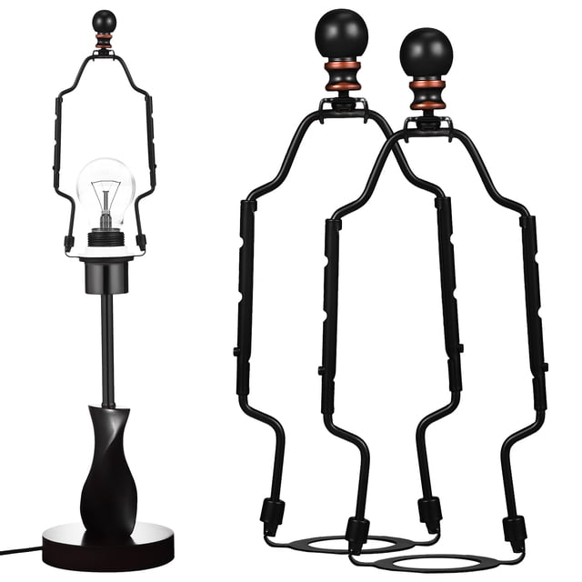 Support d'Abat-jour en Fer Noir pour Bricolage avec Grand Portée Applicable et Installation Facile