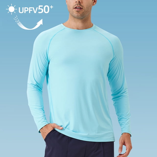 Gspmoly Mens Tshirts, Men'S Solid Color Sunscreen Is Lightweight Breathable Solid Color Long Sleeved Summer Tops Weekly Deals