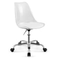 thumbnail image 1 of Costway 1 PCS Chaise de Bureau Transparente avec Siège Pivotant et Coussin en Cuir PU Souple Roues Universelles, 1 of 10