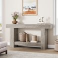 thumbnail image 2 of AKDSteel 63" Farmhouse Console Table with 2 Tiers and Storage – Large Wooden Sofa Table for Entryway, Hallway and Living Room, 2 of 6