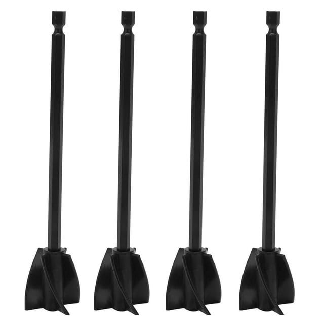 Palettes de Mélange en Résine, 4 Pcs Palettes de Mélange en Résine Solides Uniforme de Mélange 5 Lames Réutilisable Accessoire de Perceuse pour Mélangeur de Peinture, Accessoire de Mélangeur pour Mélange Puissant Noir