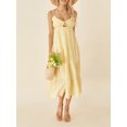 thumbnail image 2 of Kmbangi Robe Midi Cami d'Été pour Femmes Robe de Soirée Tie-Up Dos Nu Spaghetti de Couleur Unie, 2 of 9