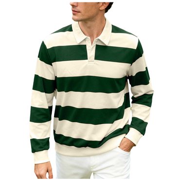 Ketyyh-chn99 Polos en Tricot pour Hommes T-Shirt Décontracté à Manches Longues et Coupe Ample pour Hommes avec Boutons Taille pour TG, Vert